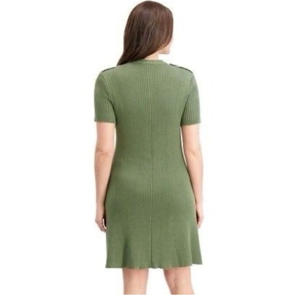 French Connection Ribbed Button-Front Sweater Dress - Picture 2 of 11